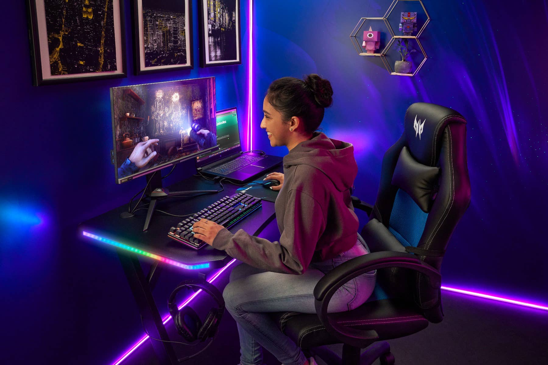 Bureau de jeu Predator Rift RGB - Image 11