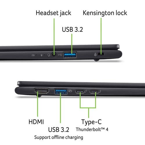 Acer TravelMate P6 14 AI | TMP614-54-TCO | Black - Image 11